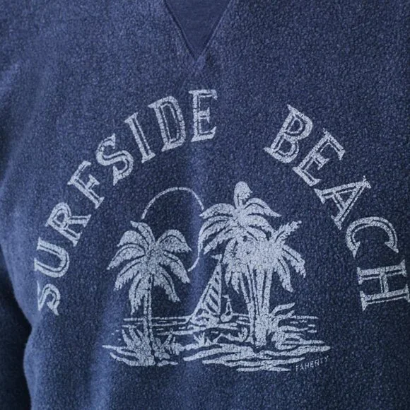 Faherty Men’s Size XXL Surfside Beach Fleece Sweatshirt Sea Navy Soft Knit - Picture 12 of 12
